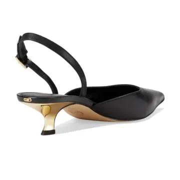 Michael Kors Women's Luna Kitten Sling Pumps, Black, 7.5