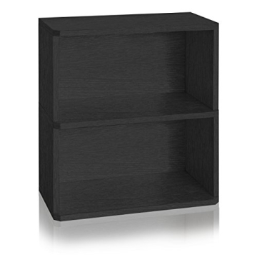 Way Basics Webster 2 Tier Bookshelf Display Storage and Organizer (Tool-Free Assembly and Uniquely C...