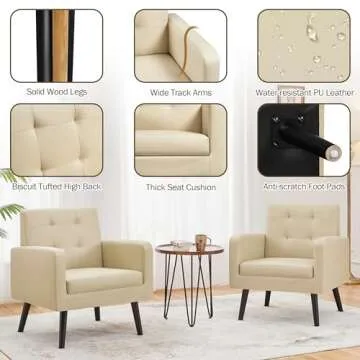 Yaheetech Mid-Century Accent Chair for Cozy Comfort