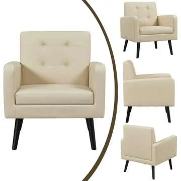 Yaheetech Mid-Century Accent Chair for Cozy Comfort