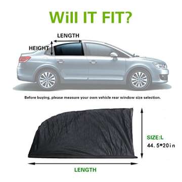 ETUORONG Car Side Window Sun Shade - Car Sunshade Protector - Universal Fit Winow Slip On Stretchable Mesh Protective - Protect Your Kids and Pets in The Back seat from Sun Glare and Heat - 2 Pack