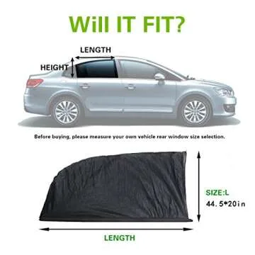 ETUORONG Car Side Window Sun Shade - Car Sunshade Protector - Universal Fit Winow Slip On Stretchable Mesh Protective - Protect Your Kids and Pets in The Back seat from Sun Glare and Heat - 2 Pack