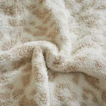 MIDO HOUSE Microfiber Throw Blanket for Couch Chic Leopard Bed Throws Fuzzy Warm Cheetah Blanket Reversible Beige Throw Blankets for Home Decor 52 x 63 inch