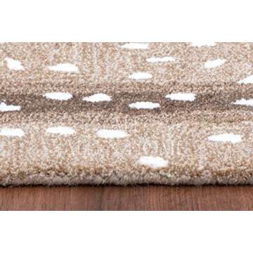 Allen Home Hand Crafted Wool Rugs | Area Carpets Suitable for Living Room, Bedroom, Dining Room | Traditional Rugs | Natural Latex Backing with 100% Cotton | 5’ x 8’ | Antelope Beige