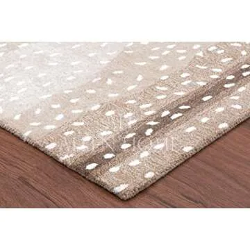 Allen Home Hand Crafted Wool Rugs | Area Carpets Suitable for Living Room, Bedroom, Dining Room | Traditional Rugs | Natural Latex Backing with 100% Cotton | 5’ x 8’ | Antelope Beige