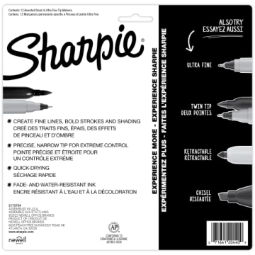 Sharpie Brush Twin Markers - Vibrant Art Tools, 12 Count