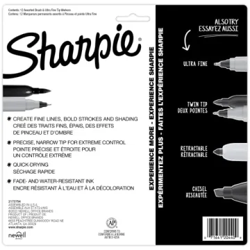 Sharpie Brush Twin Markers - Vibrant Art Tools, 12 Count