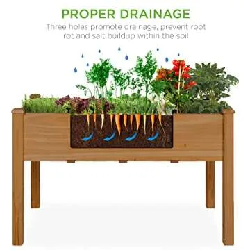 Best Choice Elevated 48x24 Garden Bed - Durable Wood Planter