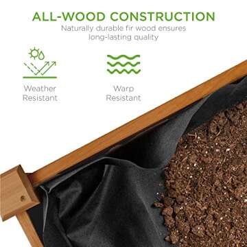 Best Choice Elevated 48x24 Garden Bed - Durable Wood Planter