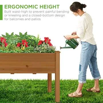 Best Choice Elevated 48x24 Garden Bed - Durable Wood Planter