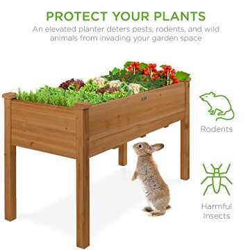 Best Choice Elevated 48x24 Garden Bed - Durable Wood Planter