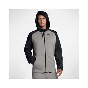 Nike Men's Dry Utility Core Hooded Jacket (Dk Grey Heather/Black, X-Large)
