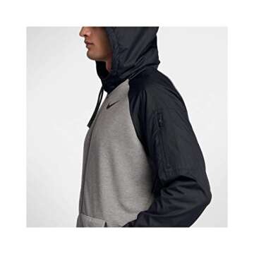 Nike Men's Dry Utility Core Hooded Jacket (Dk Grey Heather/Black, X-Large)