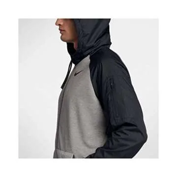 Nike Men's Dry Utility Core Hooded Jacket (Dk Grey Heather/Black, X-Large)