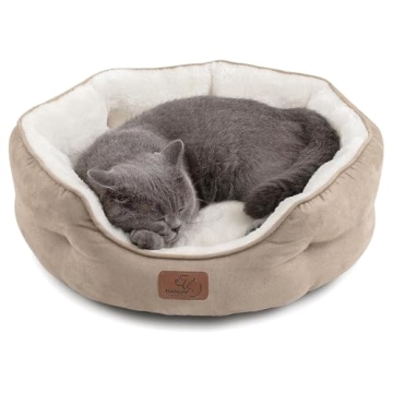 Bedsure Dog Beds for Small Dogs - Round Cat Beds for Indoor Cats, Washable Pet Bed for Puppy and Kit...