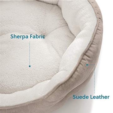 Bedsure Dog Beds for Small Dogs - Round Cat Beds for Indoor Cats, Washable Pet Bed for Puppy and Kitten with Slip-Resistant Bottom, 20 Inches, Camel