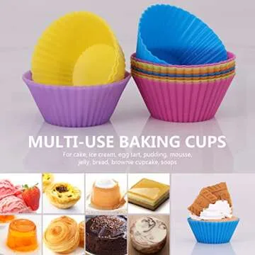 Silicone Cupcake Baking Cups - Reusable & Non-stick - 12 Pack