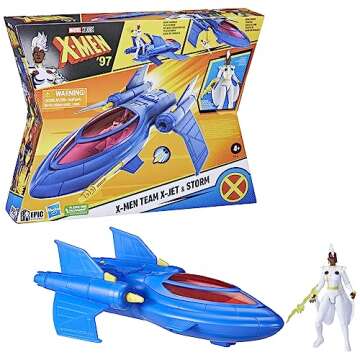 Marvel Studios X-Men '97, X-Men Team X-Jet and 4-inch Storm Figure, Super Hero Toys and Action Figures for Kids Ages 4 and Up