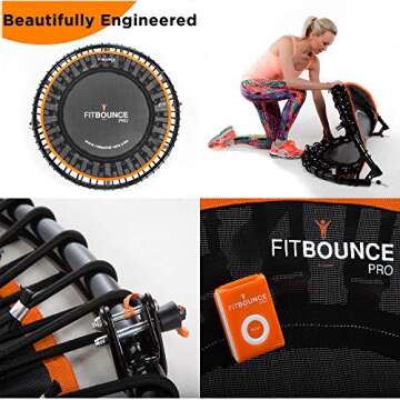 FIT Bounce PRO USA Bungee Rebounder | Assembled | Half Folding | Silent & Beautifully Designed Pro I...