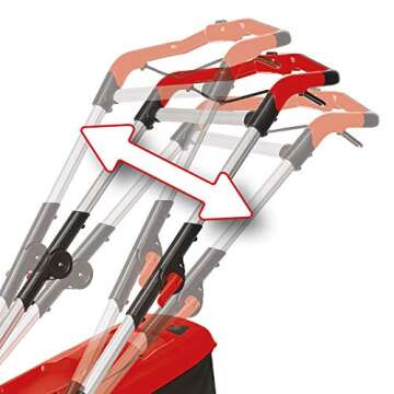 Einhell GE-CM 36-Volt Cordless 15-In Walk Behind Push Lawn Mower w/ 6-Position Height Adjustment, Adjustable Handle, 11.9 Gal Capactiy Collection Bag, Kit (w/2x 4.0-Ah Battery + Dualport Fast Charger)