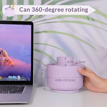 SKYDUE 360° Rotating Desk Organizer - Stylish & Versatile Purple Holder