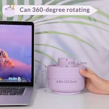 SKYDUE 360° Rotating Desk Organizer - Stylish & Versatile Purple Holder