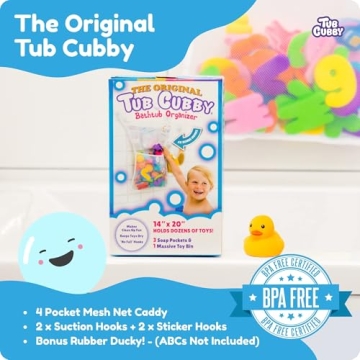 Durable Mesh Bath Toy Organizer Tub Cubby with Suction Cups