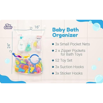 Durable Mesh Bath Toy Organizer Tub Cubby with Suction Cups