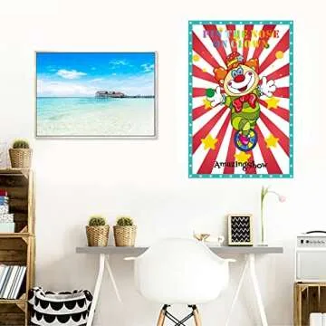 NATUOPPC Circus Party Game, Pin The Noses on The Clown, Large Poster with 24PCS Nose Stickers & 8PCS Glue Dots, Kid's Party Game