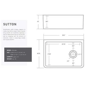 Fine Fixtures Sutton 30" Fireclay Kitchen Sink