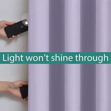 Yakamok 2 Thick Layers 100% Completely Blackout Window Curtains,Thermal Insulated Noise Reducing Drapes for Girl's Bedroom(52Wx84L, Lilac, 2 Panels)