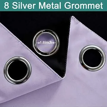 Yakamok 2 Thick Layers 100% Completely Blackout Window Curtains,Thermal Insulated Noise Reducing Drapes for Girl's Bedroom(52Wx84L, Lilac, 2 Panels)