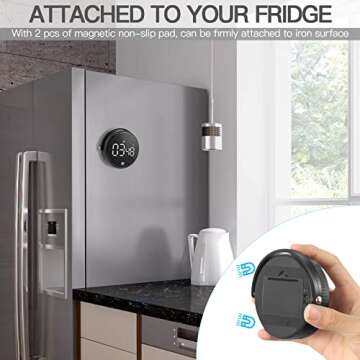 Digital Kitchen Timers for Cooking, Hevimo Large LED Display Classroom Magnetic Countdown Timer for ...