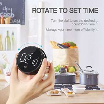 Digital Kitchen Timers for Cooking, Hevimo Large LED Display Classroom Magnetic Countdown Timer for Kids Classroom Fitness Home Work, Volume Adjustable