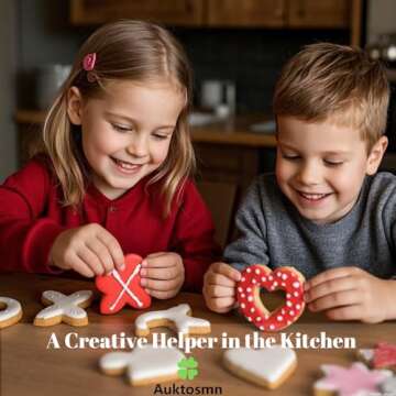 Auktosmn Valentines Cookie Cutter Set-6 Piece-Dishwasher Safe-Large Heart, Mini Heart, Lips, X, and O-Valentines Day Decor Gift