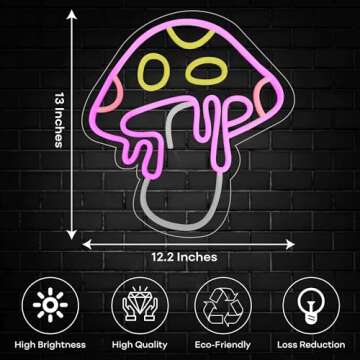 WOW-LAMPS Mushroom Neon Sign - Dimmable and Cute Design