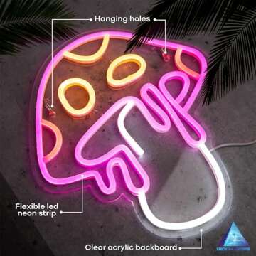 WOW-LAMPS Mushroom Neon Sign - Dimmable and Cute Design