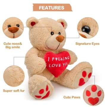 Valentines Day Gifts for Her Women Girlfriend Wife Fiancée - 10 inch Plush Stuffed Animal Teddy Bea...