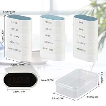 5-in-1 Office Stamp Set - Pre-Inked Rubber Stamp: Paid, Copy, Entered, Scanned, Approved Stamp, Red-...