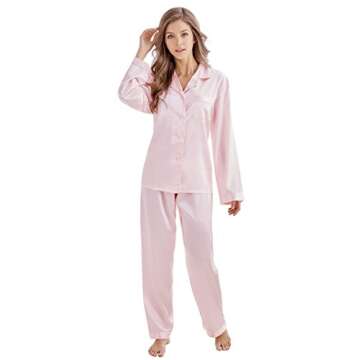 Luxurious TONY & CANDICE Women's Classic Satin Pajama Set Sleepwear