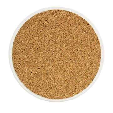 Coasters for Drinks Set of 2 Pieces Absorbent Ceramic Coasters with Cork Base, ﻿Marble Rose Gold T...