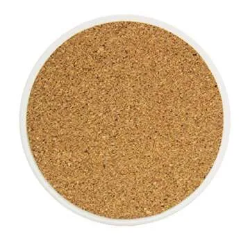 Coasters for Drinks Set of 2 Pieces Absorbent Ceramic Coasters with Cork Base, ﻿Marble Rose Gold T...