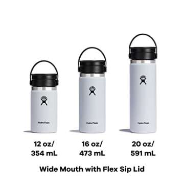 Hydro Flask 16 oz Wide Mouth Bottle with Flex Sip Lid White