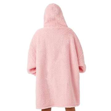 Barbie Womens Wearable Hooded Blanket | Ladies Embroidered Classic Logo Fleece Hoodie in Pink | Cozy Doll Fashion Pullover