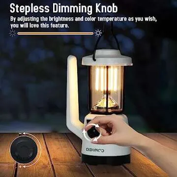 COWHERD Rechargeable Flashlight Lantern 2-in-1 LED Handheld Flashlight with Lantern and Spotlight Modes - Perfect for Power Outages, Searchlight, Hiking, Emergency, and Home Use