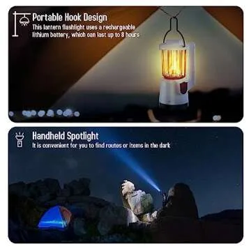 COWHERD Rechargeable Flashlight Lantern 2-in-1 LED Handheld Flashlight with Lantern and Spotlight Modes - Perfect for Power Outages, Searchlight, Hiking, Emergency, and Home Use