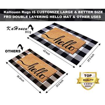 KaHouen Buffalo Check Rug 27.5x43 Inches for Home