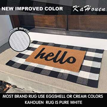 KaHouen Buffalo Check Rug 27.5x43 Inches for Home