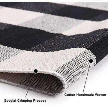 KaHouen Buffalo Check Rug 27.5x43 Inches for Home