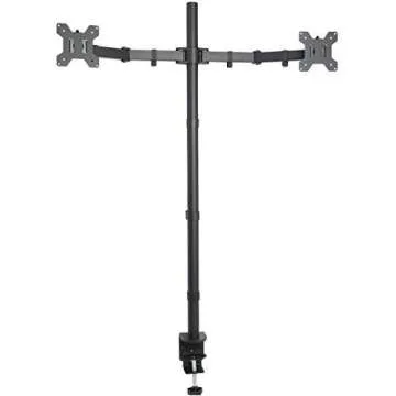VIVO Dual Monitor Stand Up Desk Mount Extra Tall 39 inch Pole, Fully Adjustable Stand for up to 27 inch Screens, Black, STAND-V012